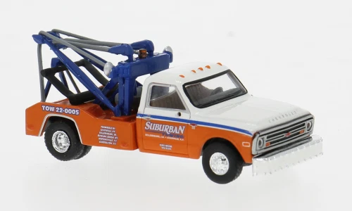BREKINA  1968  CHEVROLET C-30  TOW TRUCK   ORANGE / WHITE     HO 1/87  PLASTIC - Image 1 of 1