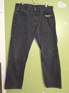 LEVIS 505 MENS BLACK DENIM JEANS SIZE 38 X 32 - Picture 1 of 3