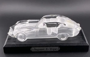 Hofbauer JAGUAR E-Type Glass 24% Lead Crystal Paperweight with Base Vintage 1987 - Picture 1 of 8