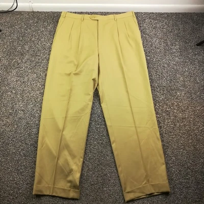 Nuevo con etiquetas Pantalones de Vestir Brioni Super 140s Lana Cannes Plisados Puños Tostados Para Hombres 38x31 Defecto Foto 1 de 4