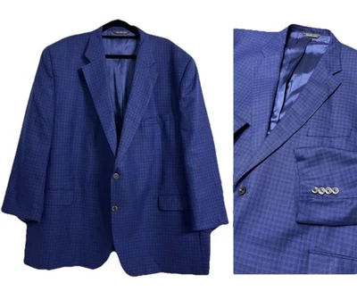 Blazer Jack Victor Hombre 44R 54PR Azul Cuadros Lana Tela Italiana 2 Botones Poel 500 Foto 1 de 4