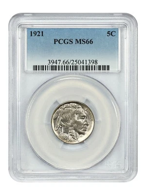 1921 5C PCGS MS66 - Buffalo Nickel - Image 1 of 4