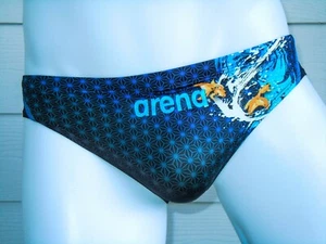 Matsuri Collection Black & Blue Arena Swim Briefs FINA Approved Size 32" - 35" - Picture 1 of 9