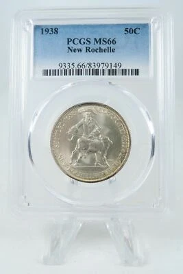 1938-P PCGS MS66 New Rochelle Classic Commemorative Half Dollar 50C - Image 1 of 2