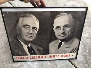 Vintage Original 1944 Franklin Roosevelt Harry Truman Campaign Poster Set 2 Rare - Picture 1 of 14