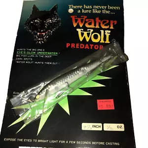 GLOW WATER WOLF JERKBAIT FISHING LURE PRISM REFECTIVE SILVER BLACK FLOATER 4.5" - Picture 1 of 10
