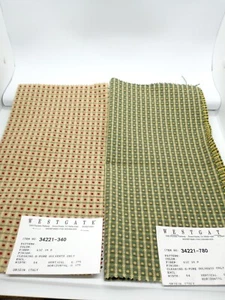 Lot Of Two Westgate Woven Chenille Dot Fabric Squares Italy 13x13 Inches - Picture 1 of 5