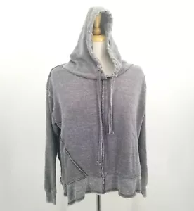 Ocean Drive Small Beach Drawstring Hooded Asymmetric Hem Pullover Sweatshirt Gry - Bild 1 von 6