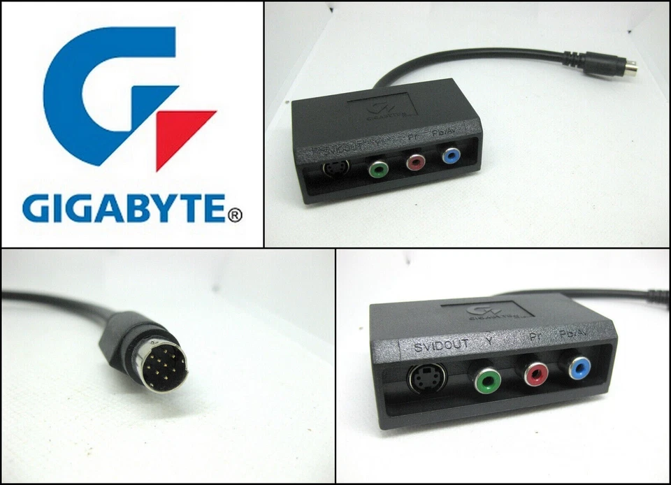 GIGABYTE 12CF1-10S011-01R 9pin to S-Video HDTV(Y,Pb,Pr) Adapter Converter - Image 1 of 1