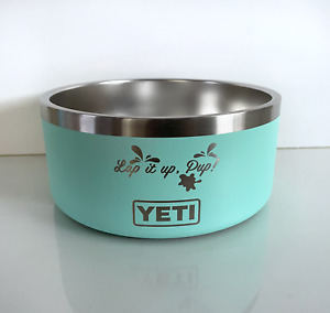YETI 4 Boomer Dog Bowl, Seafoam Green, "Lap It Up Pup!", MMR logo, 100% to MMR