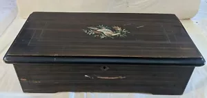 Antique Mid 19th Century Swiss Music Box In Grained Rosewood 17.25" X 8.25"... - Picture 1 of 12