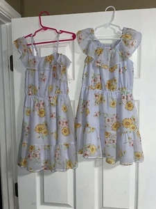 Two (2) Size 5/6 Childrens Place Floral Spring Summer Fall Dresses church outfit - Picture 1 of 2