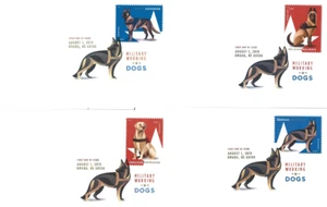2019 FDC Forever Stamps "Military Dogs" Set of 4 Covers #5405-08 - Picture 1 of 1