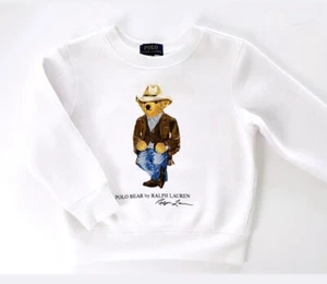 NWT, Boys Polo Ralph Lauren White Polo Bear Sweatshirt. Size 6 - Picture 1 of 1