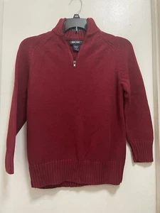 VTG Cherokee Burgundy 1/4 Zip Up Long Sleeves Knit Pullover Sweater Boys Sz M - Picture 1 of 5