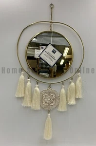 Pottery Barn Teen Tassel Dream Catcher Hanging Wall Mirror Gold 20" H #W217 - Picture 1 of 4