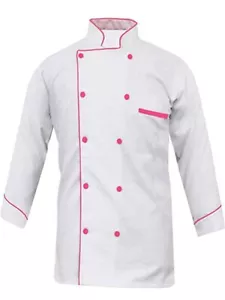Mens Chef Coat Double Breasted Jacket Poly Cotton Fabric Restaurant Uniform - Picture 1 of 23