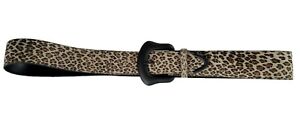 Leather Leopard Black Women's Belt W/ Buckle 39" Length & 1.5" Width Lightweight
