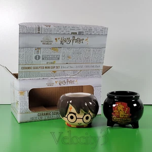 Wizarding World HARRY POTTER Ceramic Sculpted Mini Cups | Set of Two | 3.5 oz - Picture 1 of 9