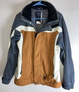 Kids Spyder Xscape Orange Gray Full Zip Winter Ski Heavy Jacket Size 16 - Picture 1 of 13