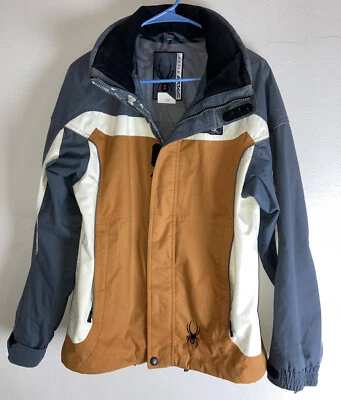 Kids Spyder Xscape Orange Gray Full Zip Winter Ski Heavy Jacket Size 16 - Image 1 of 4