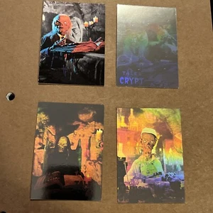Tales From The Crypt Trading Card Hologram Set H-1 H-2 H-3 & T-1 Tekchrome Rare - Picture 1 of 9