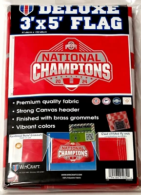 Ohio State Buckeyes College Football 2024 National Champions 3x5 Flag - Image 1 of 3