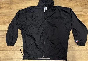 Vintage Russell Athletic Jacke mit durchgehendem Reißverschluss Vlies gefütterter Hoodie schwarz M - Bild 1 von 5