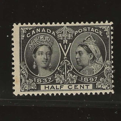 Canada Scott #50 mint no gum 1897 1/2 cent black Queen Victoria Jubilee issue - Image 1 of 2