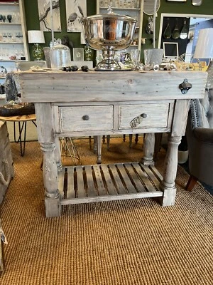 Butchers Block Kitchen island Bar recycled wooden butchers table central island  - Image 1 of 4