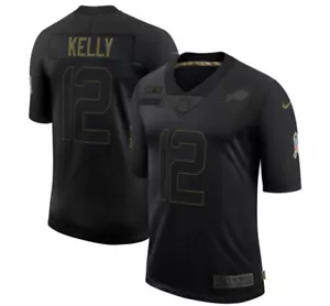 Buffalo Bills Jim Kelly #12 Nike Black Salute To Service NFL Jersey Extra Large - Picture 1 of 6