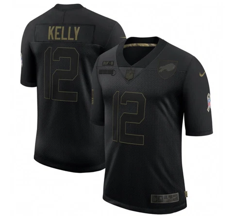Buffalo Bills Jim Kelly #12 Nike Black Salute To Service NFL Jersey Extra Large Cover