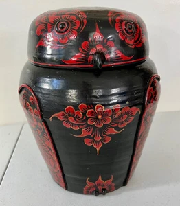 Vintage indonesische Lackeule Angebot Urne - Bild 1 von 13