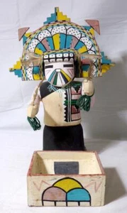Rare Hopi Kewanwytewa Era Giant Altar Kneeling Butterfly Toad Kachina - Picture 1 of 17