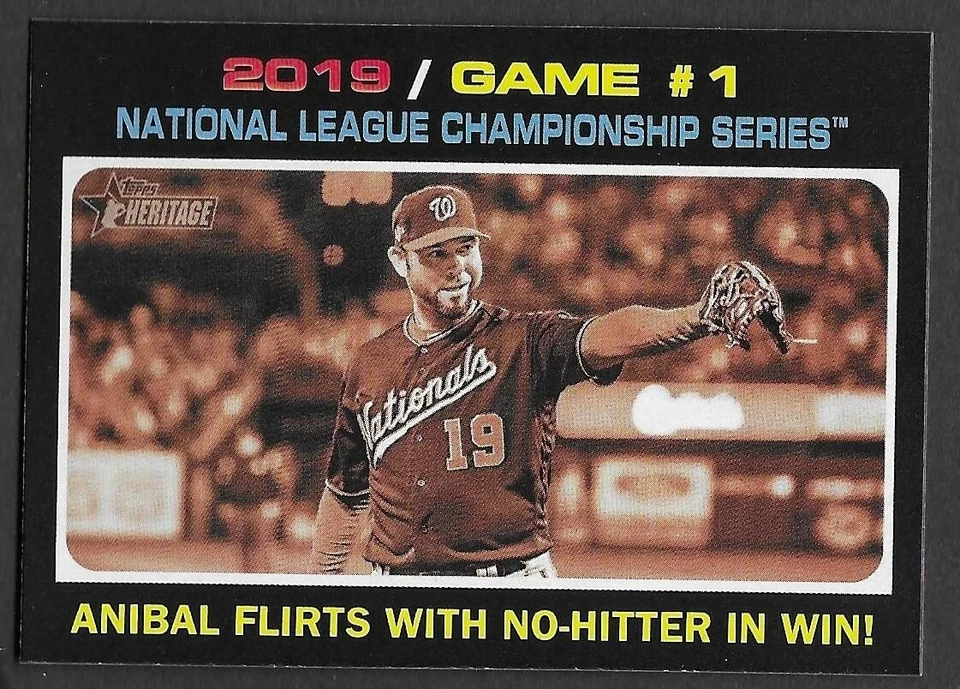 2020 Topps Heritage #202 Anibal Sanchez PO HL Washington Nationals - Image 1 of 1