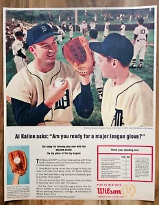 VINTAGE 1964 AL KALINE DETROIT TIGERS WILSON A2000 BASEBALL GLOVE ADVERTISEMENT - Picture 1 of 1