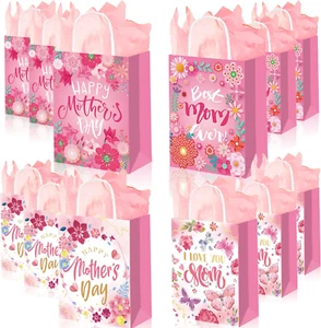12Pcs Mothers Day Gift Bags Happy Mother's Day Candy Bags Paper Gift Bags for... - Picture 1 of 9