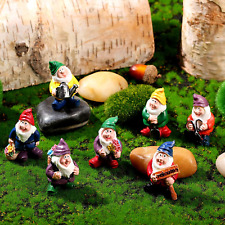 7 Pieces Gnomes Fairy Resin Statues Miniature Garden Mini Gnome Statue for Table