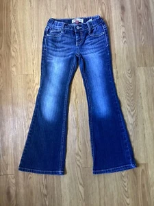 GIRLS Jean’s Pants l.e.i gabby lowrise flare blue size 7 children’s kids clean - Picture 1 of 3