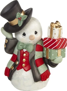 Wrapped up in Holiday Cheer Annual Snowman Figurine 211017 , White - Bild 1 von 4