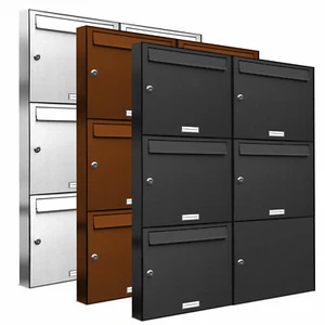 5er Premium Briefkasten RAL Farbe für Außen Wand Postkasten 2x3 - Bild 1 von 4