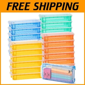 Vibrant Pencil Box Set, 24 Pack, Secure Snap-Tight Latches - Picture 1 of 11