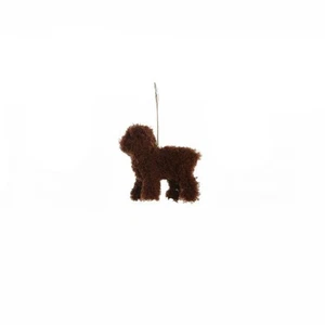 Creative Co-op Brown Furry Poodle Ornament Bauble - Picture 1 of 1