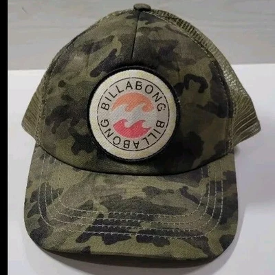 Billabong Camuflaje Niños Snapback Malla Sombrero Ajustable Surf Natación      Foto 1 de 4
