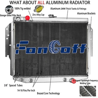 3-Core Radiator Fit 1976-1989 78 Dodge Diplomat Chrysler LeBaron Plymouth Volare - Image 1 of 4