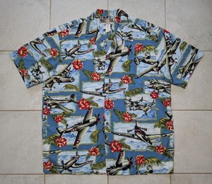 Camisa hawaiana con estampado de aviones de bombardero y combate Kalaheon XL de la Segunda Guerra Mundial para hombre - Imagen 1 de 5