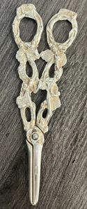 Antike handgefertigte Sterling Silber .925 Repousse Traubenschere Schere schwer 95g - Bild 1 von 12