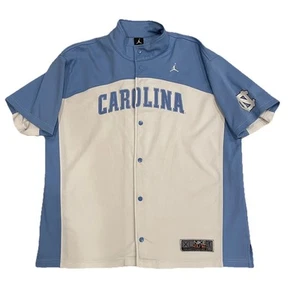 Vintage 00's Jordan Brand UNC Tar Heels Warm Up Shooting Shirt Button Up Size XL - Picture 1 of 15