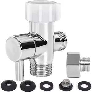 Bidet T Adapter3 Way T Valve Adapter for Bidet 7/8'' X 7/8'' X 1/2'' Toilet S... - Picture 1 of 7