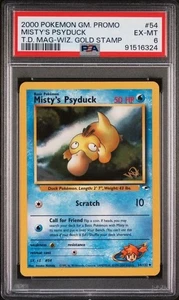 2000 MISTY'S PSYDUCK #54 POKEMON GAME PROMO TOP DECK MAGAZINE W STAMP PSA 6 - Picture 1 of 2